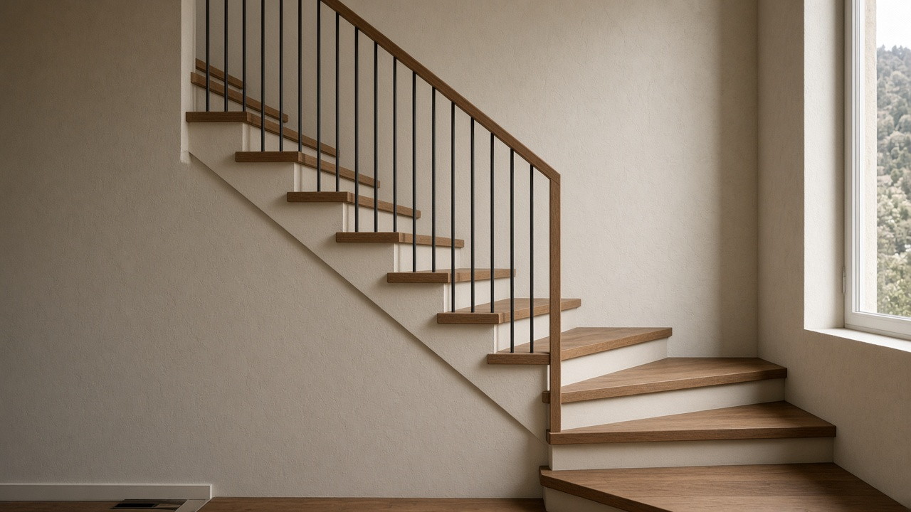 Timber stair of the Isle Street townhouse